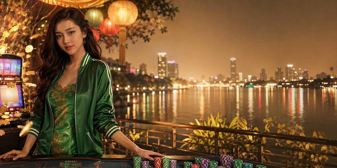 Không gian casino truyền thống Việt Nam với đèn lồng